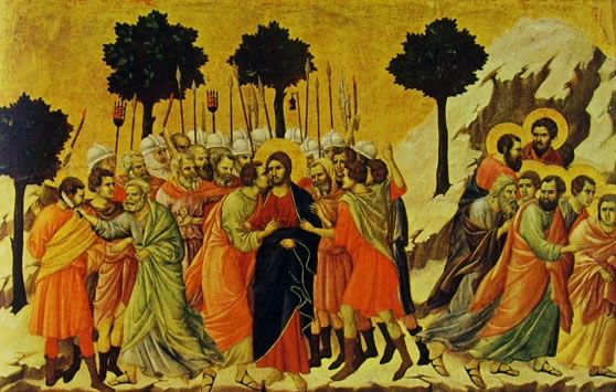 Duccio di Boninsegna: Il bacio di giuda (o la cattura di Cristo) (Museo dell'Opera del Duomo)